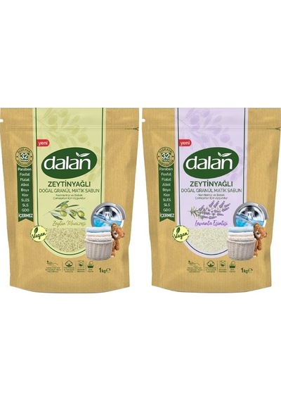 Dalan Doğal Granül Sabun Tozu 1Kg Karma Set 1+1=2Kg Doğal Bebekle