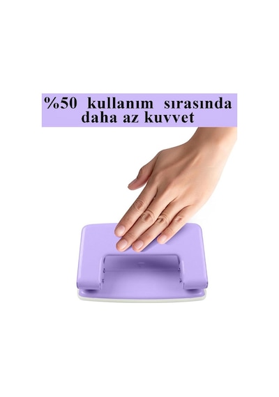 Lila Delgeç Metal 1 Adet 10 Sayfa Enerji Tasaruflu Delegeç Perfaratör Kağıt Delgeci 1 Paket Lila