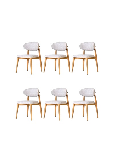 Polo Ahşap Sandalye 6 Adet Ahşap Mutfak Sandalyesi Salon Sandalyesi Yemek Masası Sandalyesi Beyaz