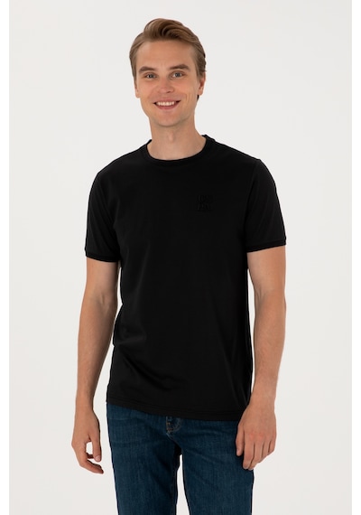 U.S. Polo Assn. Erkek Regular Fit Siyah Bisiklet Yaka Tişört 50300815-VR046