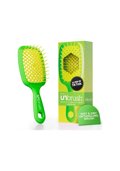 Unbrush Islak Ve Kuru Havalandırmalı Dolaşık Açıcı Saç Fırçası, Limon Kireç Yeşili