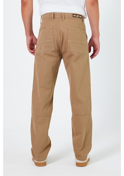 Tarz Cool Erkek Düz Baggy Jean Pantolon Vizon