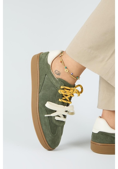 Manijero Krahe Barbella 2 Kadın Hakiki Deri Üç Ayrı Alternatif Bağcıklı Haki-ekru Sneakers Manijero Krahe Barbella 2 Kadın Hakiki Deri Üç Ayrı Alternatif Bağcıklı Haki-ekru Sneakers