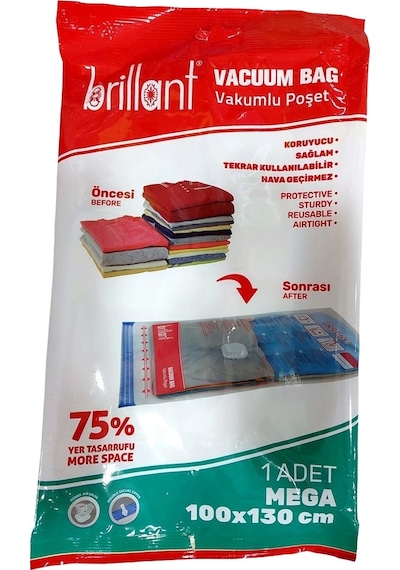 Brillant Vakumlu Hurç, 1 Adet, Mega Boy 100x130 Şeffaf