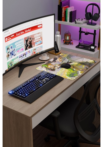 Emilie Genshin Impact Anime Gacha V2 - 48x40 Xl Gaming Mouse Pad Fare Altlığı