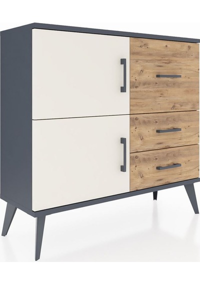 Arges Şifonyer Tek Raflı 3 Çekmeceli 2 Kapaklı 88x30x80 Antrasit-aytaşı/çam Aytaşı/çam Arges Şifonyer Tek Raflı 3 Çekmeceli 2 Kapaklı 88x30x80 Antrasit-aytaşı/çam Aytaşı/çam