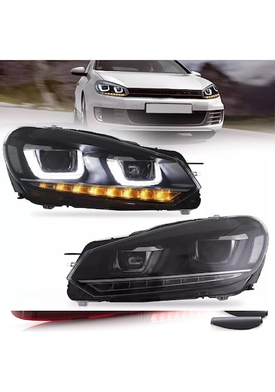 Vw Golf 6 Uyumlu Çift U Kayar Sinyal Far