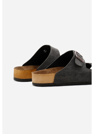 Tonny Black Poli Taban Çift Tokalı Ayarlamalı Unisex Füme Terlik Tbacr928 Füme