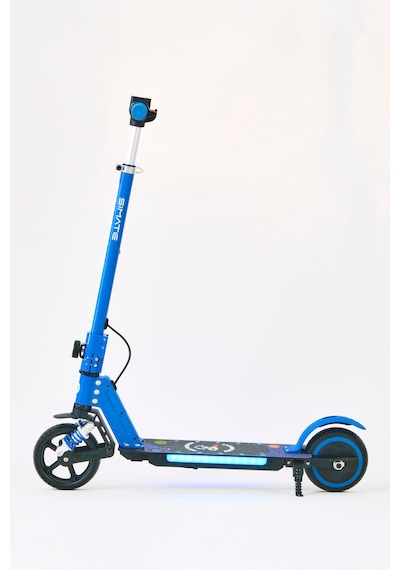 Elektrikli Çocuk Scooter 130w 3 Kademe Hız Ayarlanabilir Gidon Uzun Menzil Koruma Seti Hediye Mavi