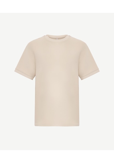 Yargıcı Regular Bisiklet Yaka Kısa Kol T-shirt 25kets9003x 017 Bej
