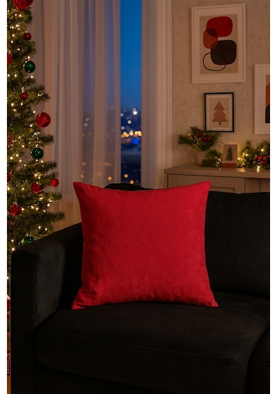 Saten Kırlent Kılıfı Kırmızı V1 40x40 Kırmızı