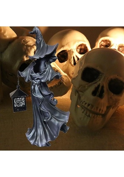 Eerie Holloween Atmosfer: Ev Veya Açık Dekor İçin Fener Yüzsüz Heykel İle Cadı Hayalet