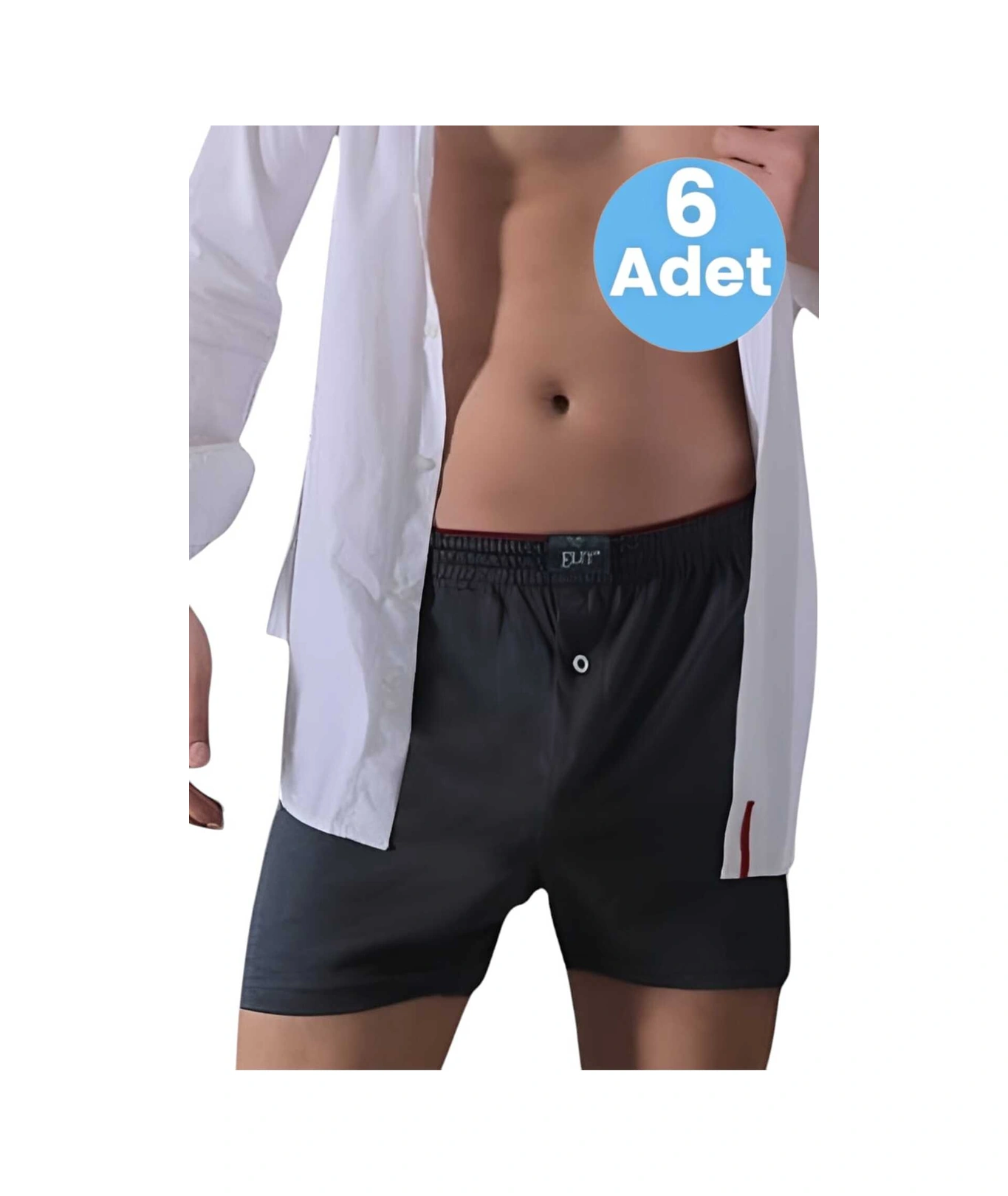 Tezzgelsin Erkek Pamuklu 6'lı Havlu Bel Boxer Füme