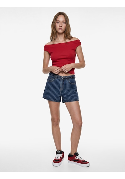 Koton Asimetrik Yaka Slim Fit Pamuklu Kolsuz Bluz Kırmızı 6sal30278ık