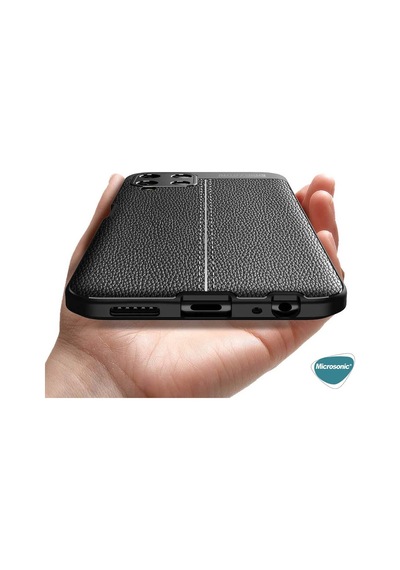 Microsonic Samsung Galaxy Uyumlu A22 4G Kılıf Deri Dokulu Silikon