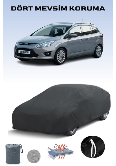 Siyah, Grand C-max 2011 - 2021, Araba Brandası, Oto Örtüsü, Araba Çadırı Siyah
