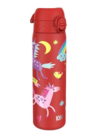 Ion8 - Paslanmaz Çelik İnce Suluk - Kırmızı Unicorn - 600 Ml - Sızdırmaz Çok Renkli