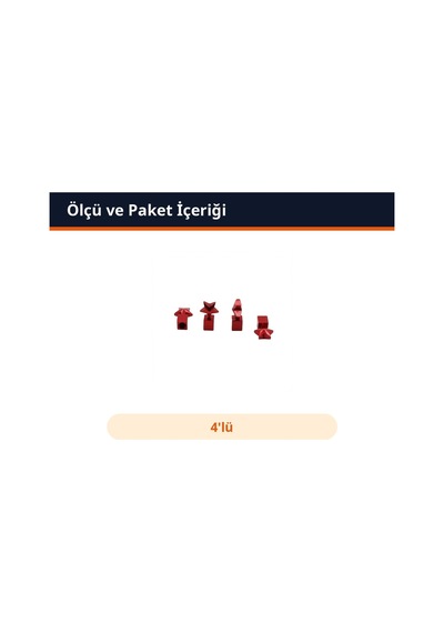 Trobus 4'lü Sibop Kapağı Alüminyum Yıldız Desenli Set Kırmızı