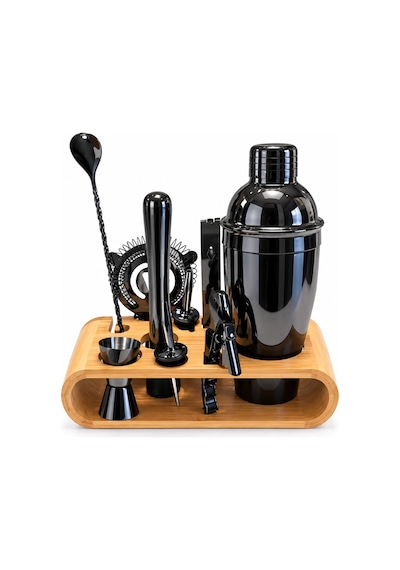10 Parça Bambu Standlı Kokteyl Shaker Seti 700 Ml