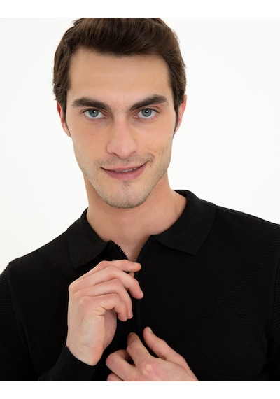 Pierre Cardin Erkek Siyah Triko Kazak 50241455-vr046 Siyah