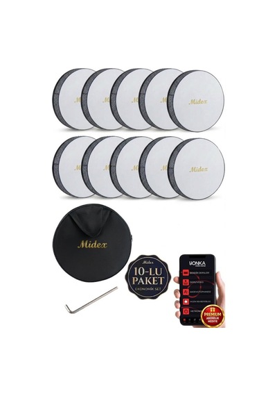 Midex Br-811x 10'lu Bendir Def Toptan Paket Akort Ayarlı El Tutma Oyuklu Çantalı