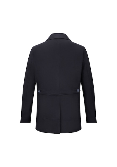 Hatemoğlu Lacivert Slim Fit Kruvaze Yünlü Kaşe Kaban 2981710 Lacivert
