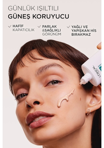 L'Oréal Paris Bright Reveal Koyu Leke Karşıtı Renkli Fluid Günlük Yüz Güneş Kremi SPF50+ Light 50 ML