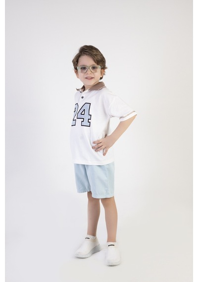 Harika Kids Erkek Çocuk Yakalı Gabardin Şortlu 2'li Takım 001