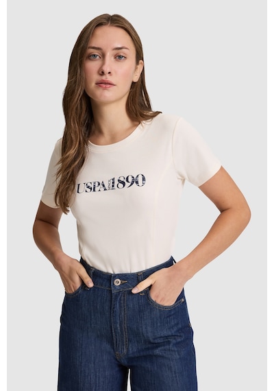 U.S. Polo Assn. U.s. Polo Assn. Kadın Krem Tişört 50323462-vr071