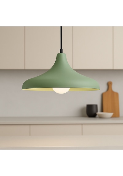 Aura Metal Tekli Yeşil Sarkıt Avize Retro Rustik Model Avize