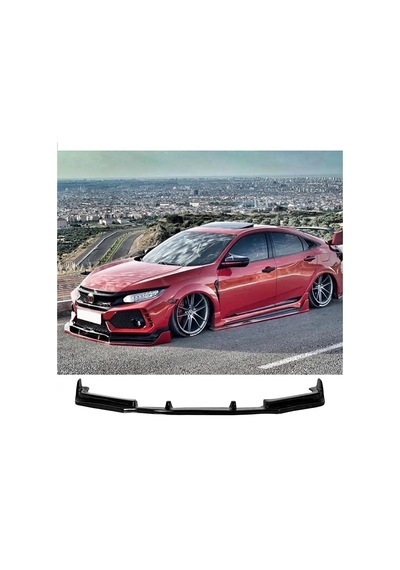 Honda Civic Fc5 Ön Lip Custom Parlak Siyah Plastik Ön Ek Karlık Karlık+bodykit+ek