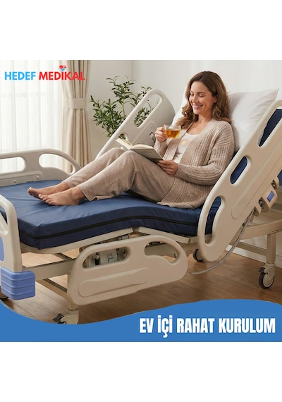 2 Motorlu Full Abs Amortisörlü Elektrikli Kumandalı Hasta Karyolası
