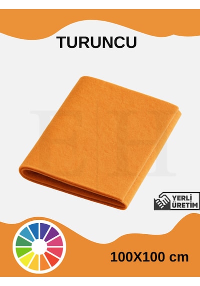 Turuncu Renk Metrelik Ince Keçe Kumaş Keçe 1 Mm Aktivite Keçesi Renkli Keçe 1 Metre 100 Cm X 100 Cm