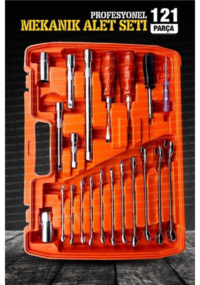 Profesyonel Mekanik Krom Çelik Premium Kalite 121 Parça Lokma Takımı 1/2-1/4-3/8 Full Set