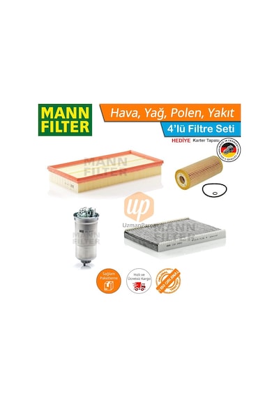 Vw Bora 1.9 Tdı Dizel Mann Filtre Bakım Seti 1999-2005 (368092502)