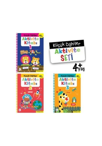 Küçük Dahiler Aktivite Seti 4+ Yaş 3 Kitap Takım Okul Öncesi