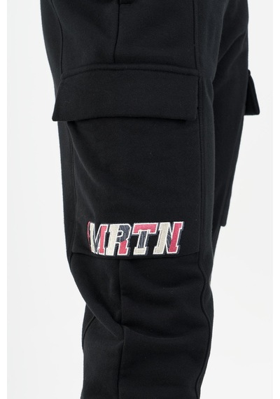 Maraton Sportswear Comfort Kadın Dönüşlü Paça Basic Siyah Eşofman Altı 22974-siyah Siyah