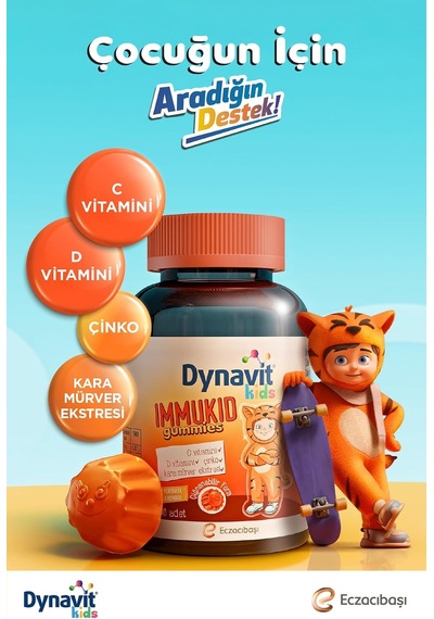 Tr Kids Immukid Gummies 60 Çiğnenebilir - Çocuk İçin C, D Vitamini,çinko,kara Mürver-bağışıklık&enerji