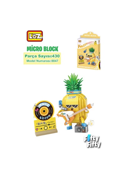 Loz Micro Block Serisi Gitarist Ananas Figürü 430 Parça Oyuncak Yapım Seti Fflz-8847