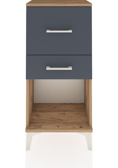 Arges Komodin 2 Çekmeceli 44x30x96 Çam-antrasit Atlas Çam