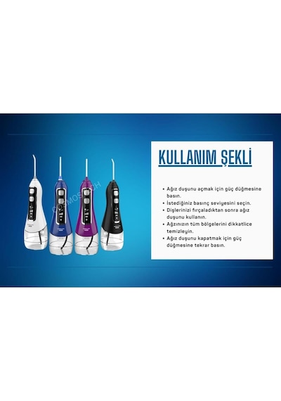 V580 Taşınabilir Ağız Duşu, 320ml, Siyah