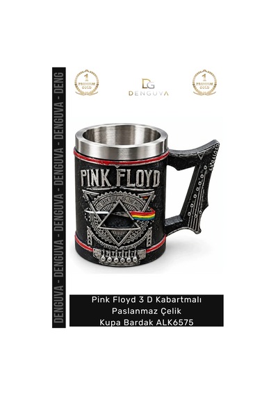 Kupa Müzik Tasarım Koleksiyon Pink Floyd 3 D Kabartmalı Paslanmaz Çelik Kupa Bardak Alk6575 Çok Renkli