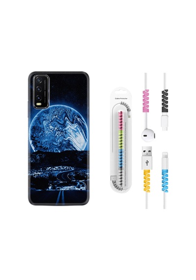 Vivo Y20 Kılıf Kablo Koruyuculu Mavi Gece 1605