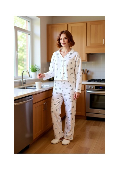 Ersefa Kadın Çiçek Desenli Uzun Kollu Pijama Takımı Fonksiyonel Dayanıkl Beyaz Ersefa Kadın Çiçek Desenli Uzun Kollu Pijama Takımı Fonksiyonel Dayanıkl Beyaz