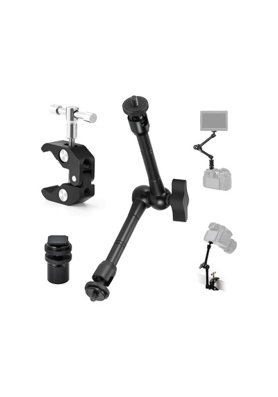 Profesyonel Magic Arm Dslr Kamera Tutucu Süper Kelepçeli Mengene Stand, 1/4 3/8 Dişli Flaş Pabuçlu E