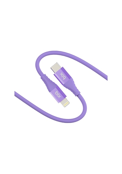 Bix ﻿BXSC1CL 60W Type-C To 1.2 M Lightning Silikon Şarj ve Data Kablosu Lavanta