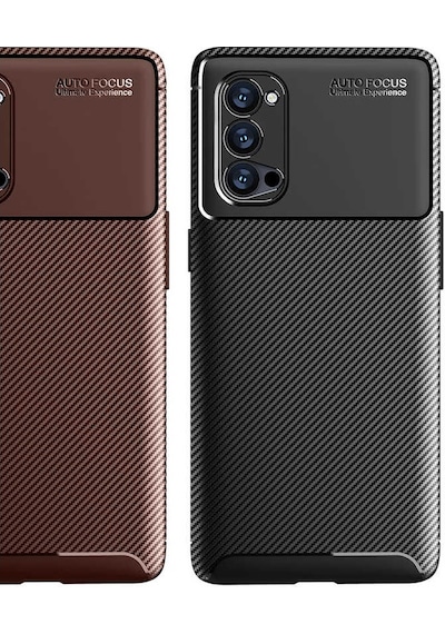 Noktaks - Oppo Reno 4 Pro 5g Uyumlu Kılıf Parmak İzi Tutmayan Karbon Negro Silikon Kapak - Siyah - T16680