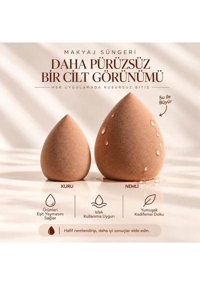 13 Parça Kalp Kadife Puf & Makyaj Süngeri Seti - Far Aplikatörlü Kutu