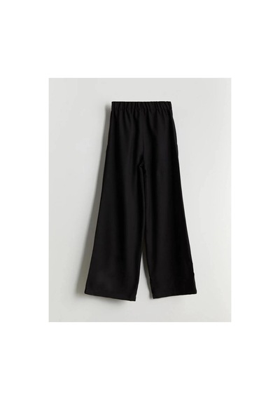 LC Waikiki Lcw Teen Siyah Beli Lastikli Pileli Genç Kız Pantolon New Blakız Çocuk
