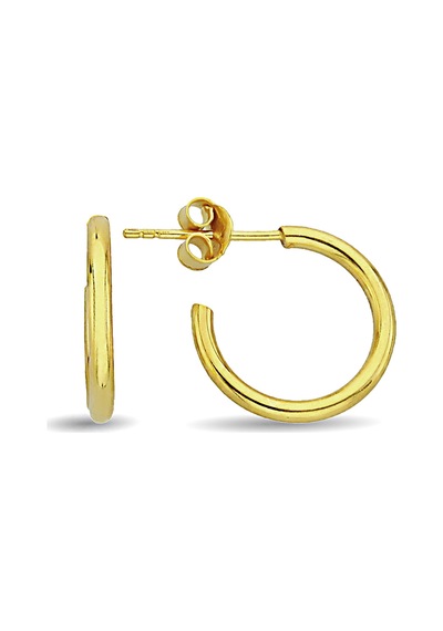 Altın Kaplamalı Gümüş 13 Mm Halka Küpe - K094201
